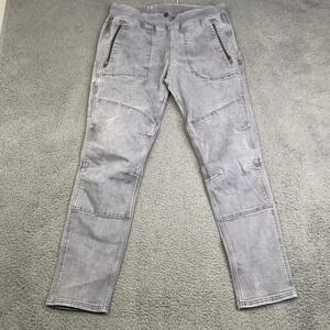 Dovetail Workwear Pants Double Knee Gray Utility Work Stretch Zipper Pockets